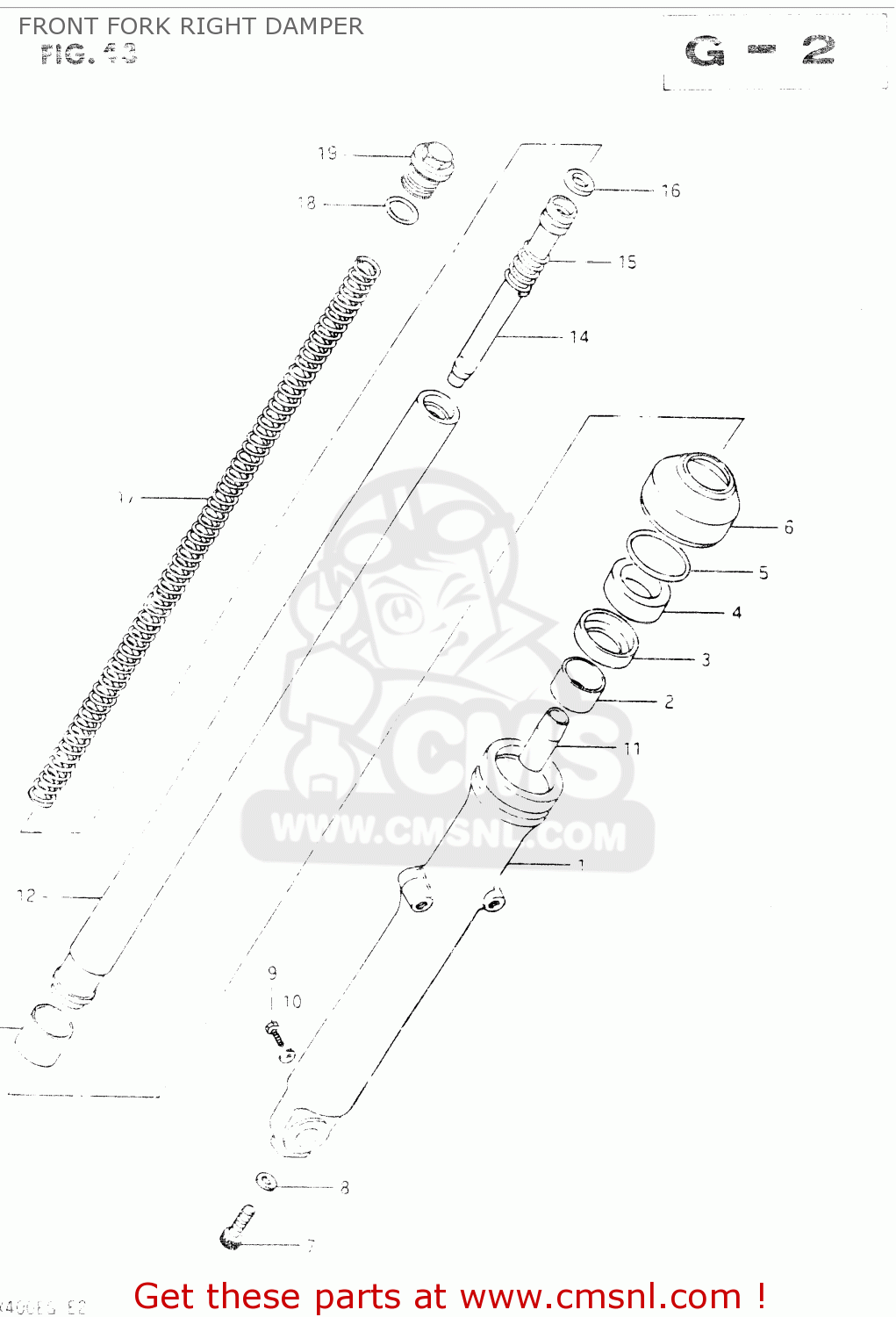 FRONT FORK RIGHT DAMPER GSX400S 1986 (G) GENERAL EXPORT (E01)