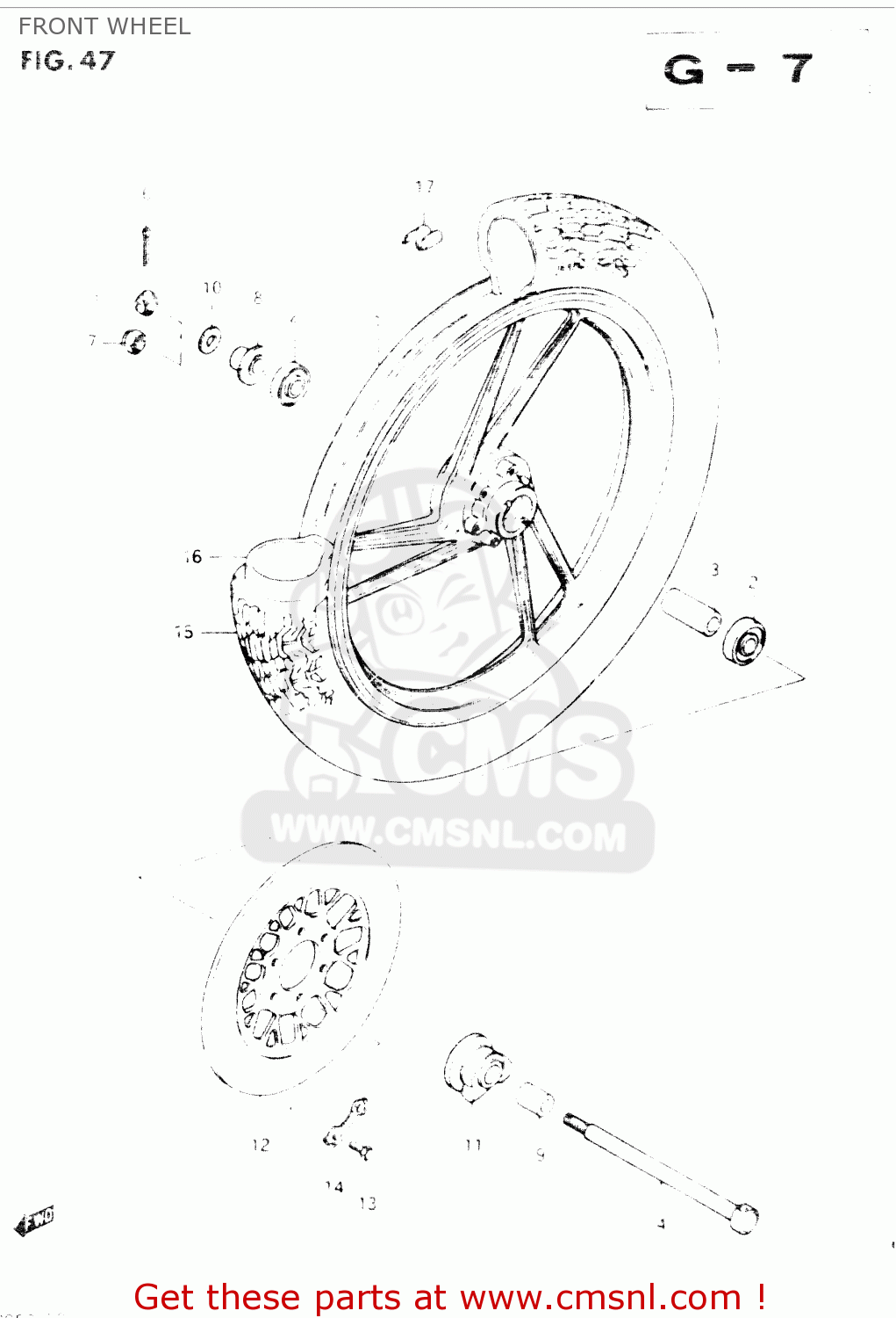 FRONT WHEEL GSX400S 1986 (G) GENERAL EXPORT (E01)