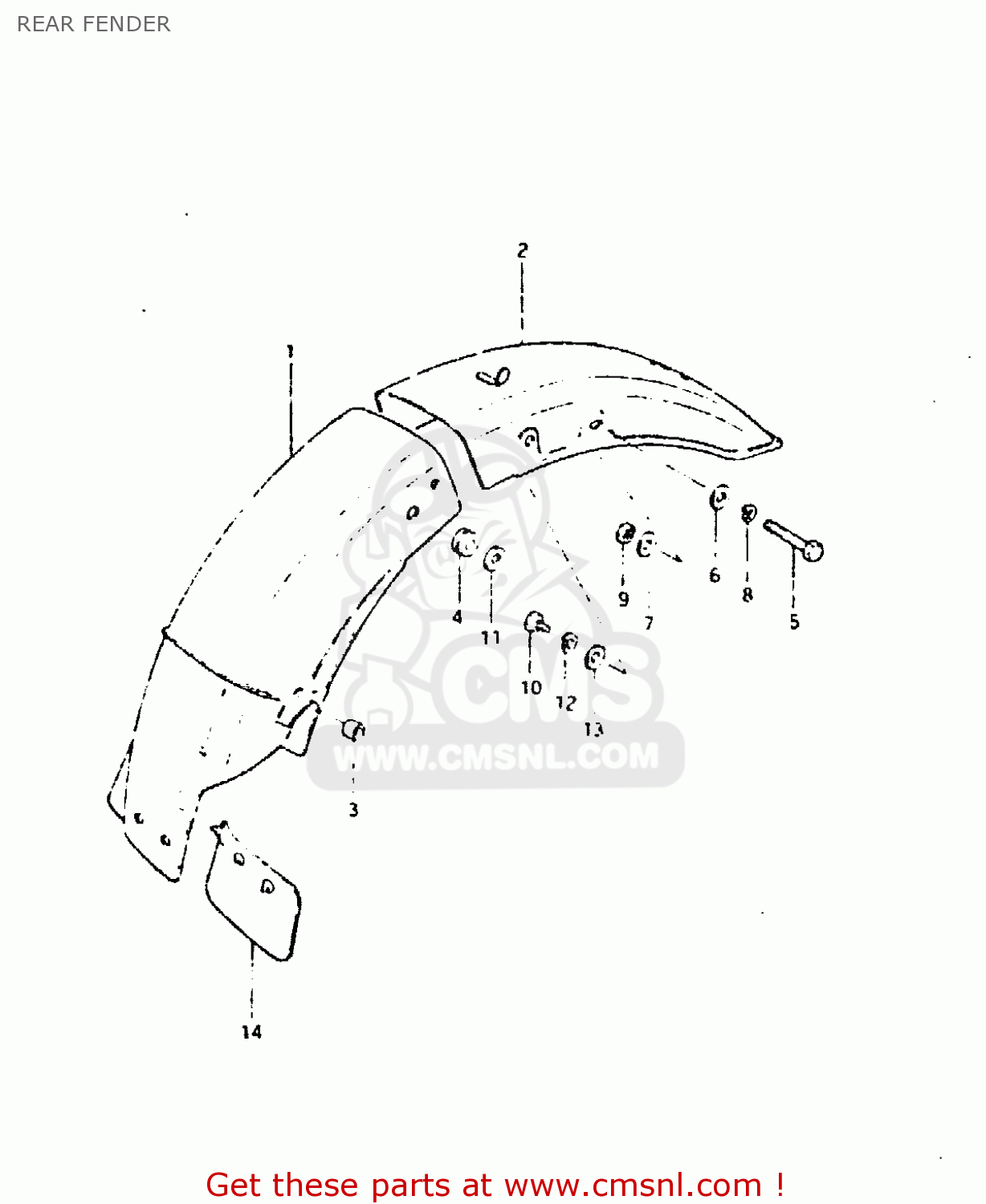 Suzuki Gsx400t 1981 (x) United Kingdom (e02) Rear Fender - Buy Original 