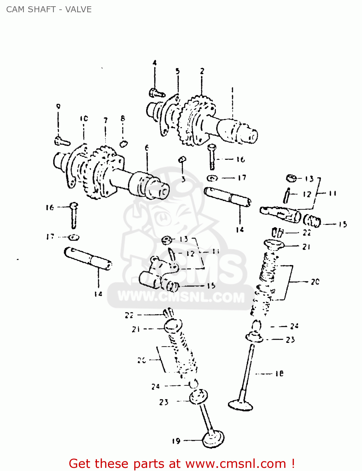 CAM SHAFT - VALVE GSX400T 1981 (X) UNITED KINGDOM (E02)