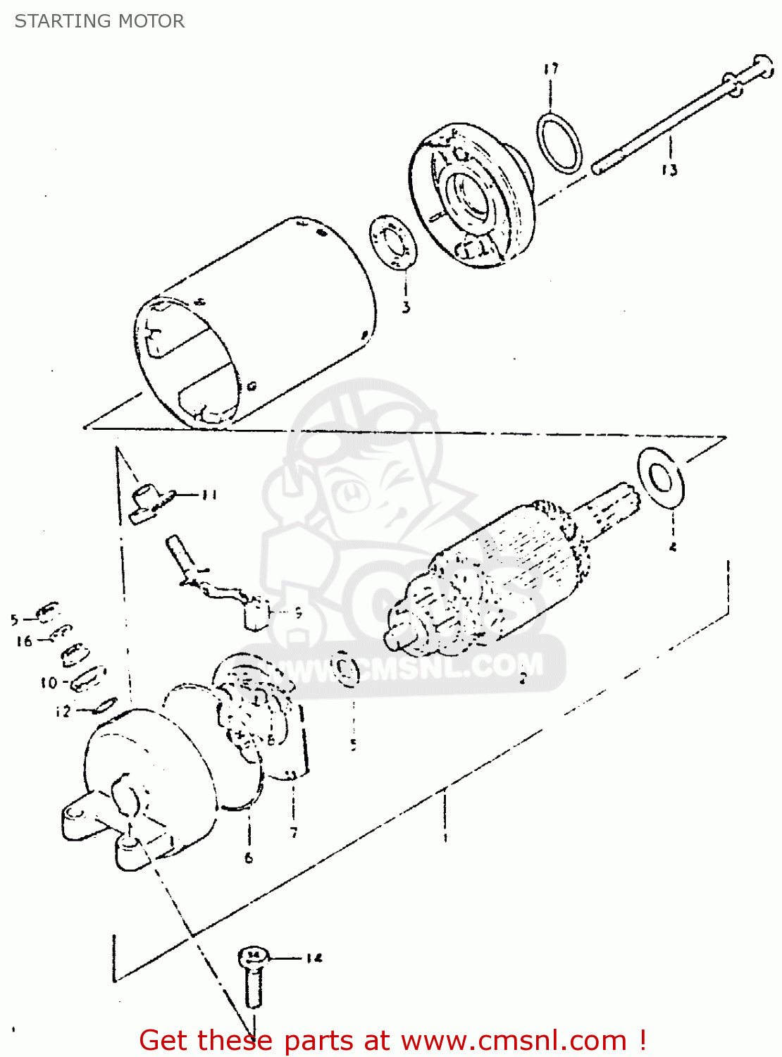 STARTING MOTOR GSX400T 1981 (X) UNITED KINGDOM (E02)