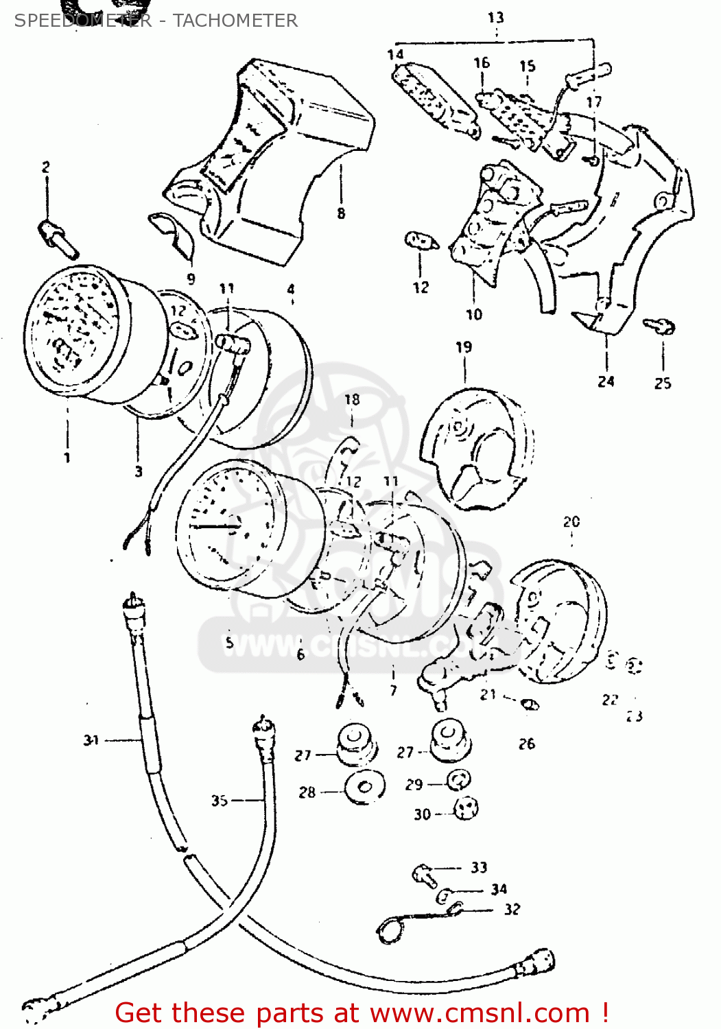 SPEEDOMETER - TACHOMETER GSX400T 1981 (X) UNITED KINGDOM (E02)