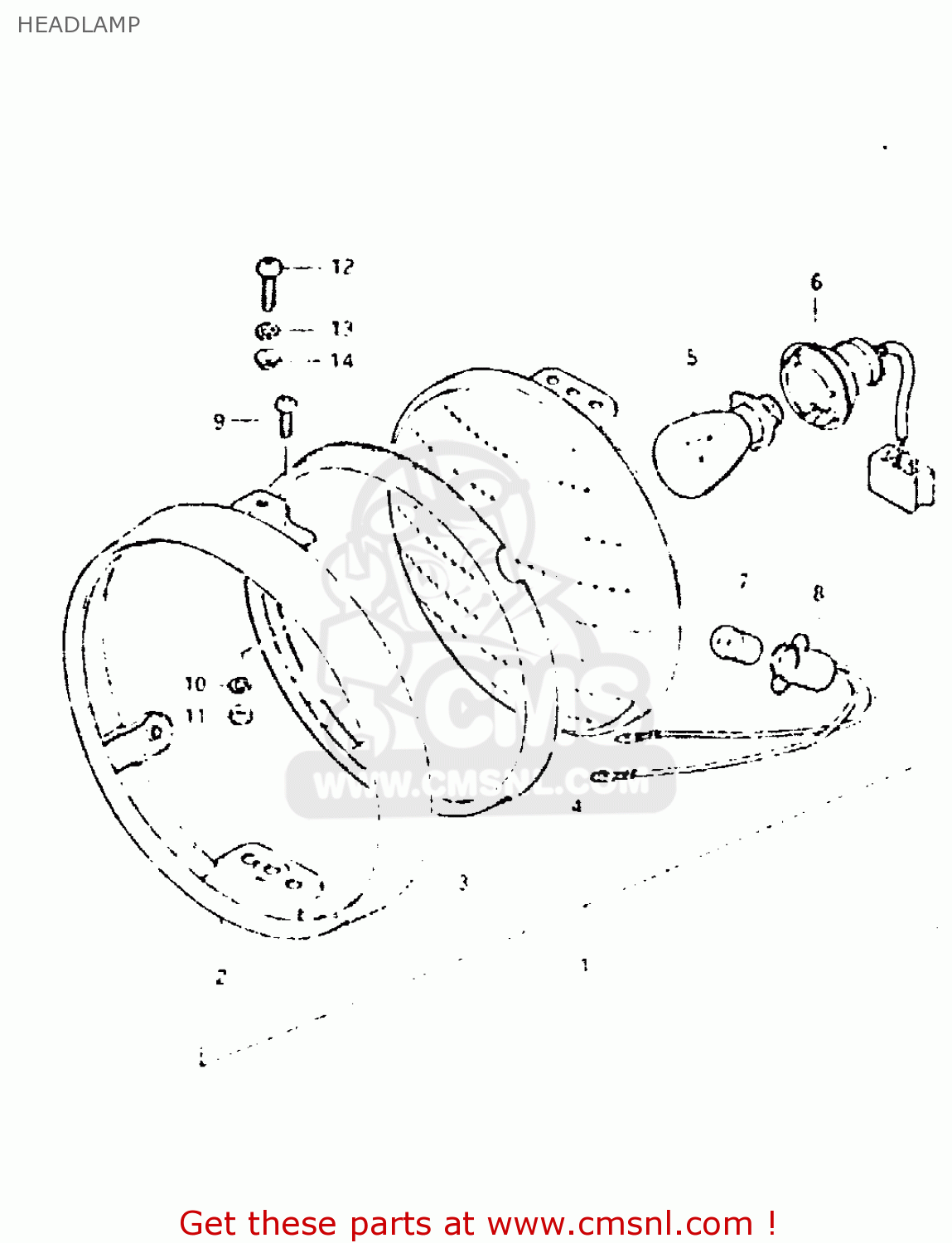 HEADLAMP GSX400T 1981 (X) UNITED KINGDOM (E02)