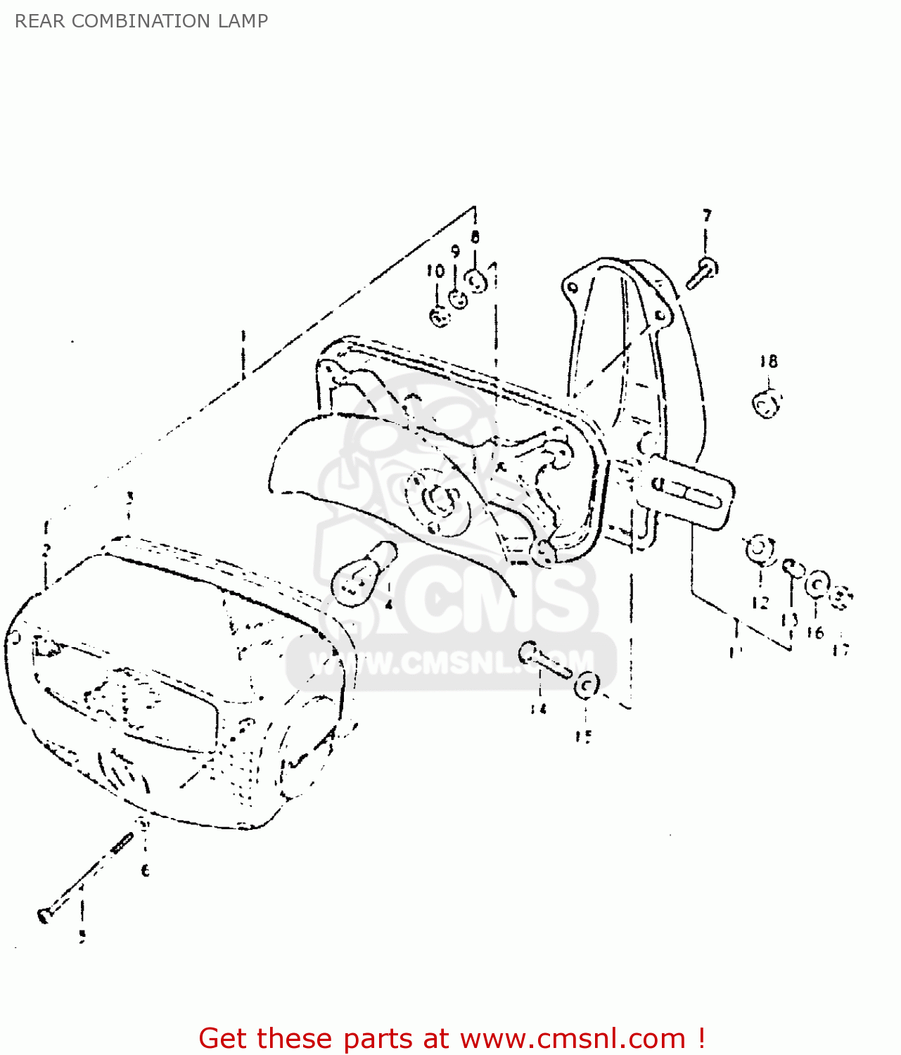 REAR COMBINATION LAMP GSX400T 1981 (X) UNITED KINGDOM (E02)
