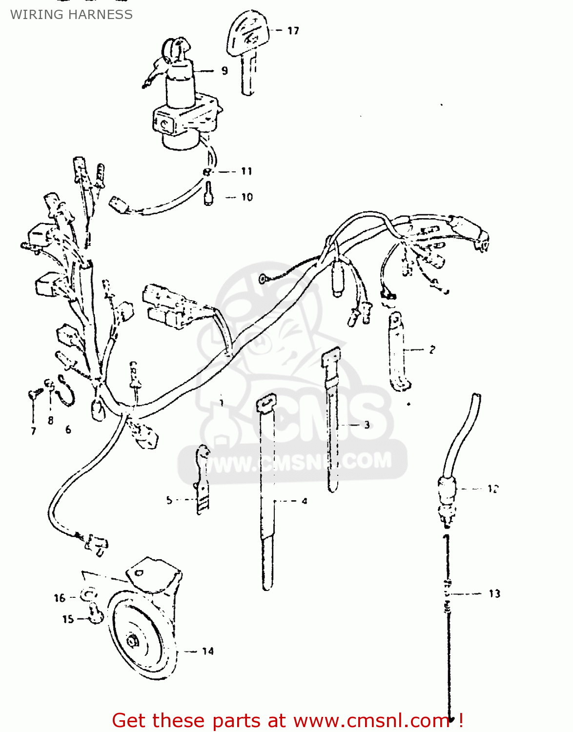 WIRING HARNESS GSX400T 1981 (X) UNITED KINGDOM (E02)