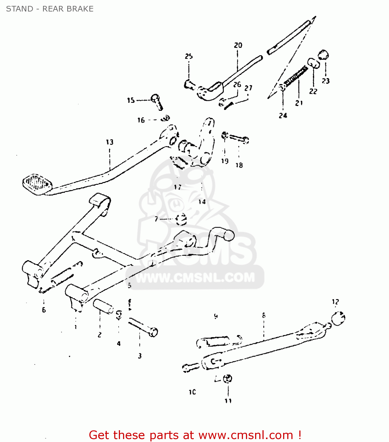 STAND - REAR BRAKE GSX400T 1981 (X) UNITED KINGDOM (E02)