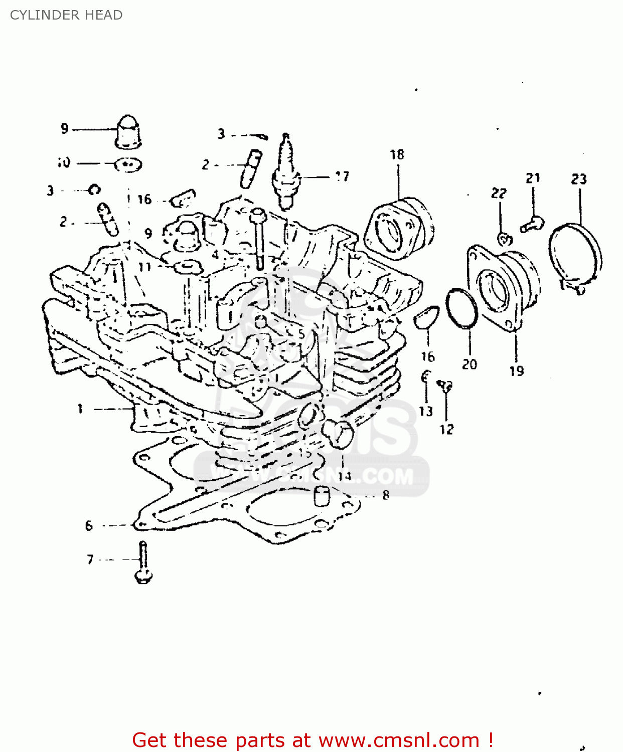 CYLINDER HEAD GSX400T 1981 (X) UNITED KINGDOM (E02)