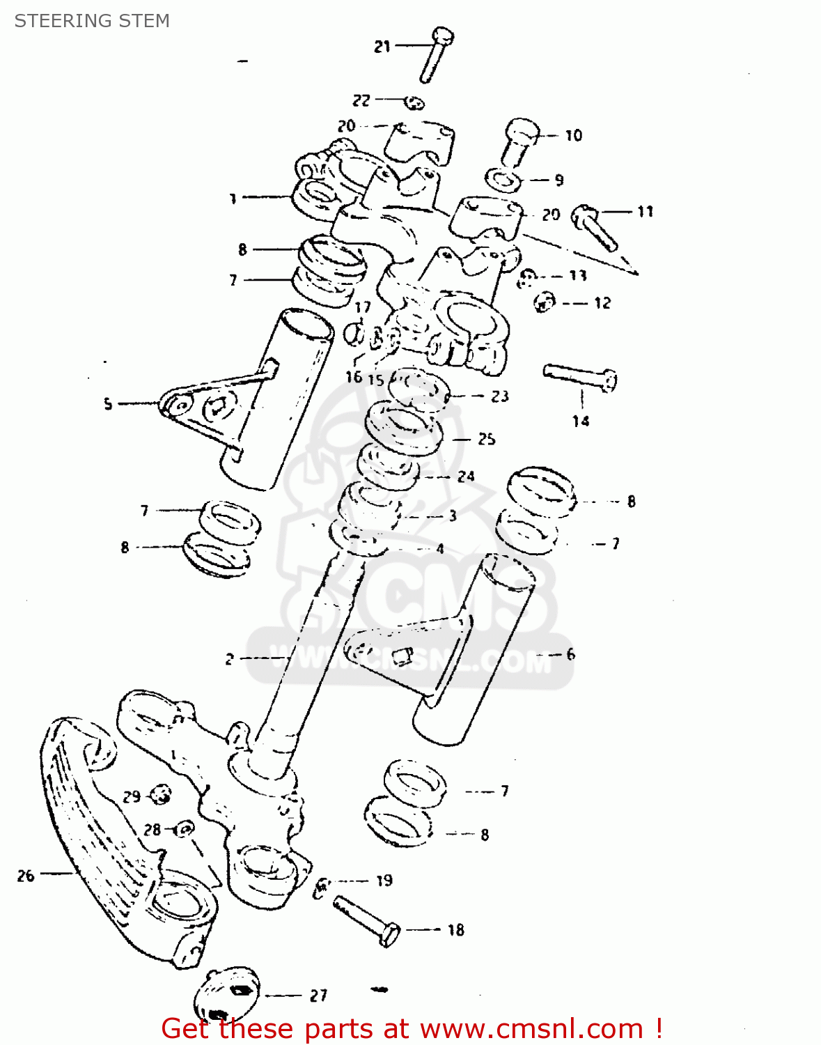 STEERING STEM GSX400T 1981 (X) UNITED KINGDOM (E02)