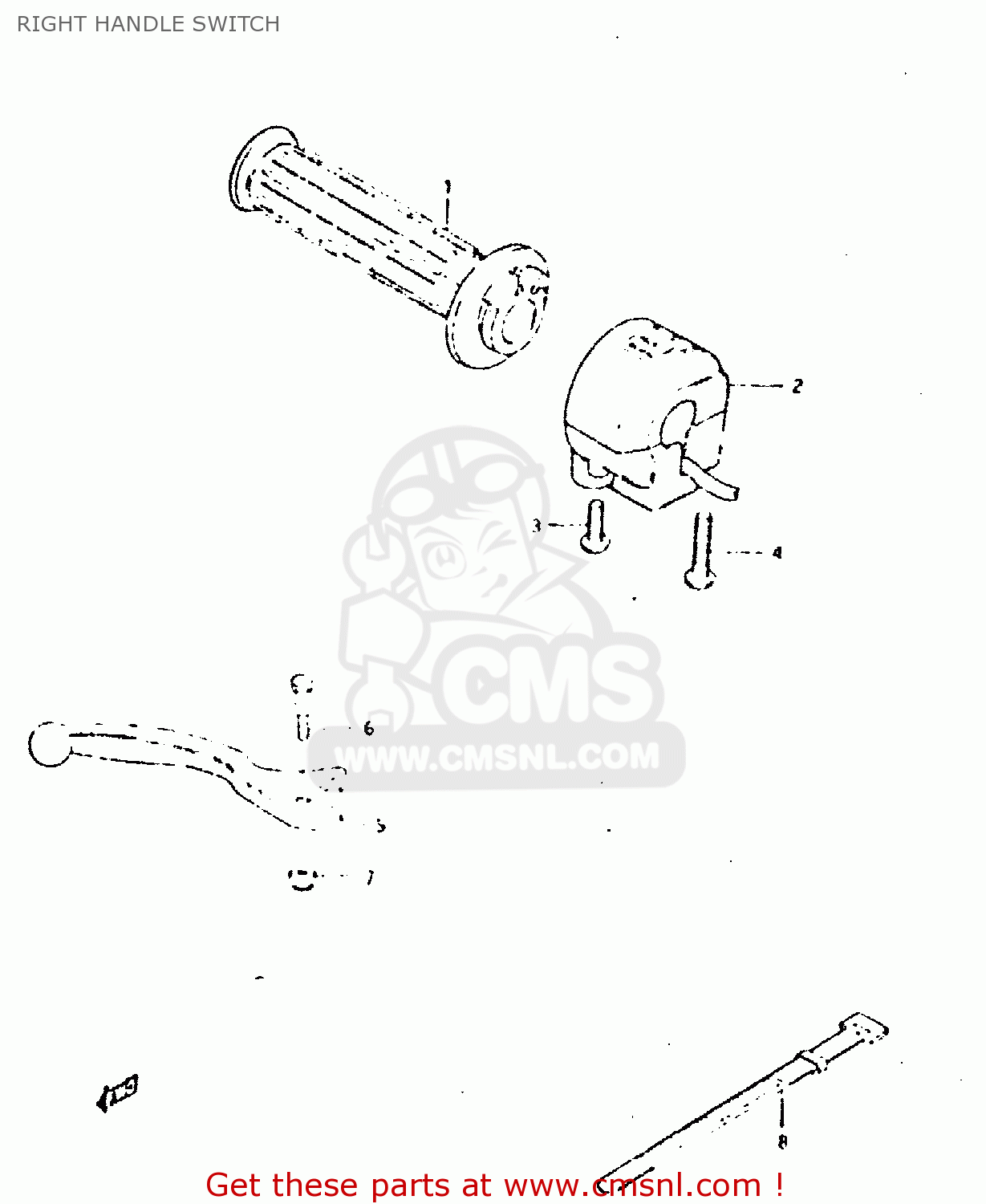 RIGHT HANDLE SWITCH GSX400T 1981 (X) UNITED KINGDOM (E02)