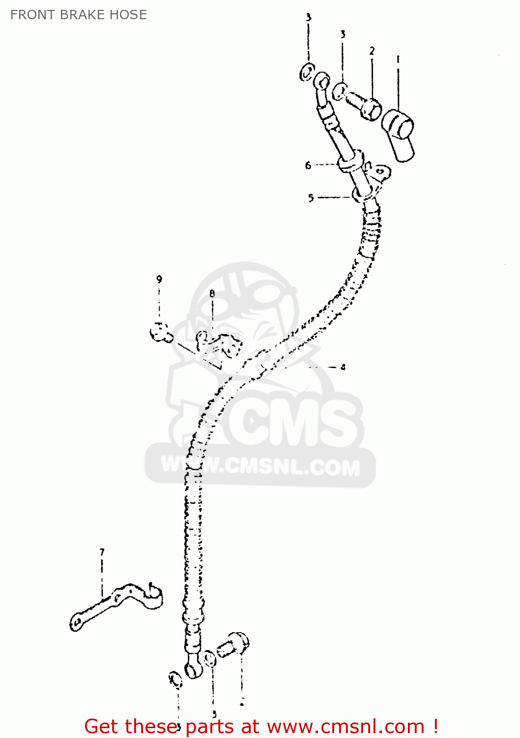 FRONT BRAKE HOSE GSX400T 1981 (X) UNITED KINGDOM (E02)
