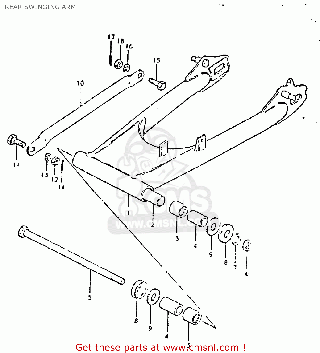 REAR SWINGING ARM GSX400T 1981 (X) UNITED KINGDOM (E02)