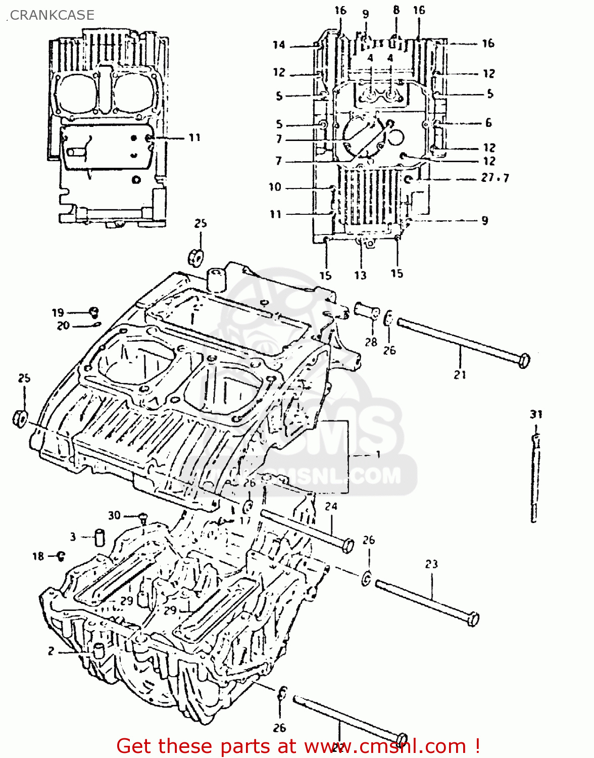 CRANKCASE GSX400T 1981 (X) UNITED KINGDOM (E02)