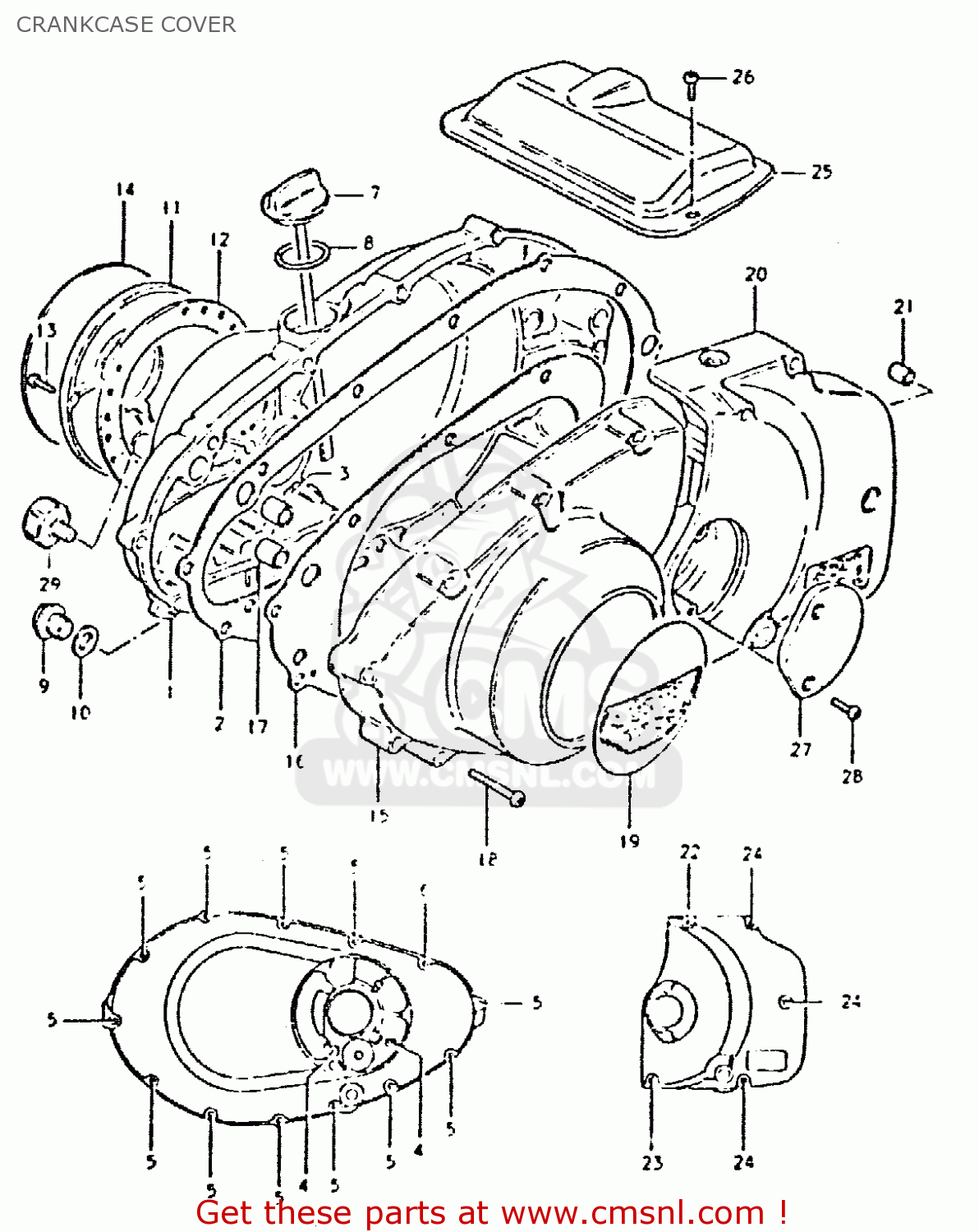 CRANKCASE COVER GSX400T 1981 (X) UNITED KINGDOM (E02)