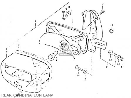 REAR COMBINATION LAMP - GSX400T 1981 (X) UNITED KINGDOM (E02)