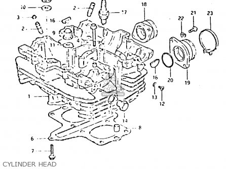 CYLINDER HEAD - GSX400T 1981 (X) UNITED KINGDOM (E02)