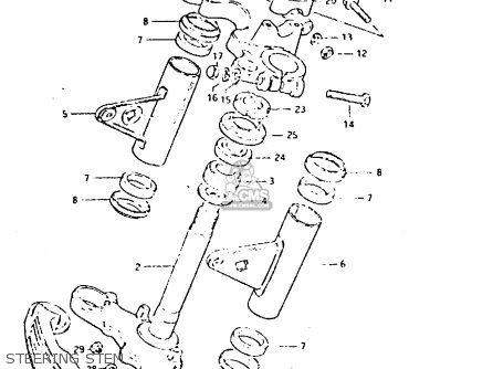 STEERING STEM - GSX400T 1981 (X) UNITED KINGDOM (E02)