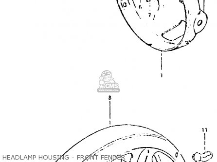 HEADLAMP HOUSING - FRONT FENDER - GSX400T 1981 (X) UNITED KINGDOM (E02)