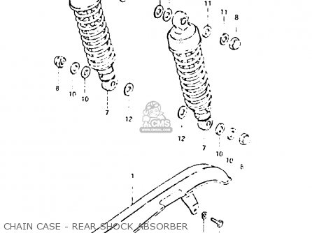 CHAIN CASE - REAR SHOCK ABSORBER - GSX400T 1981 (X) UNITED KINGDOM (E02)