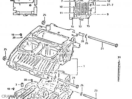 CRANKCASE - GSX400T 1981 (X) UNITED KINGDOM (E02)
