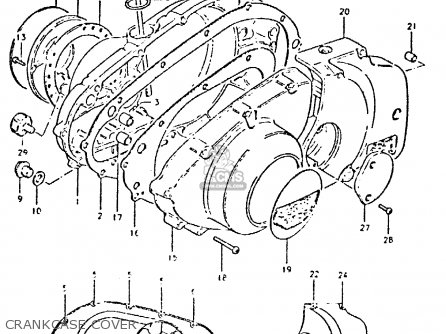 CRANKCASE COVER - GSX400T 1981 (X) UNITED KINGDOM (E02)
