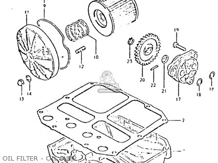 OIL FILTER - OIL PUMP - GSX400T 1981 (X) UNITED KINGDOM (E02)