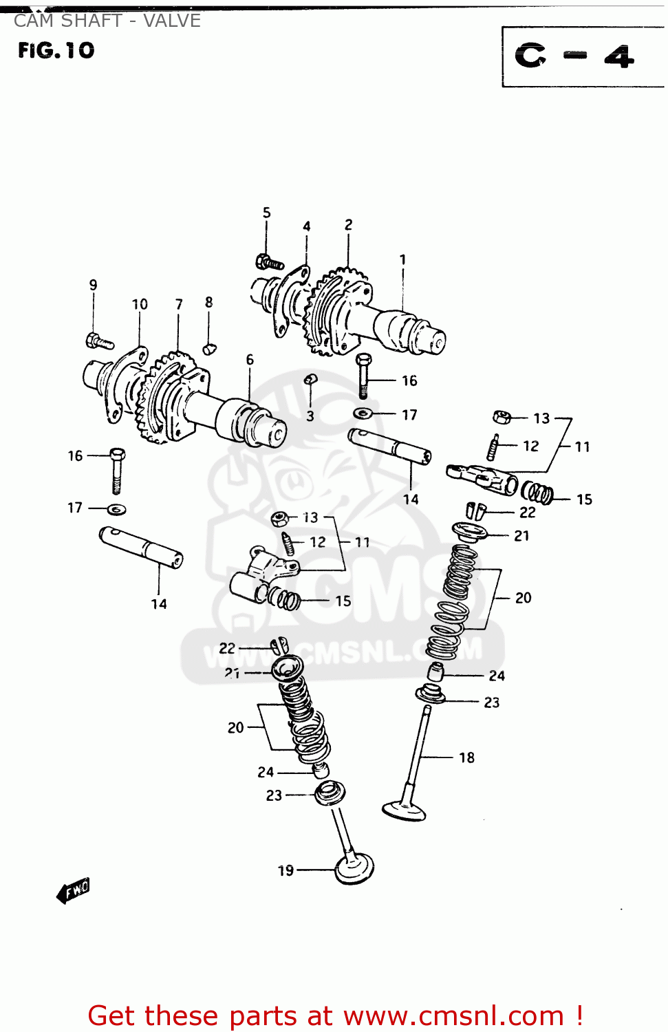 CAM SHAFT - VALVE GSX400T 1983 (D) GENERAL EXPORT (E01)