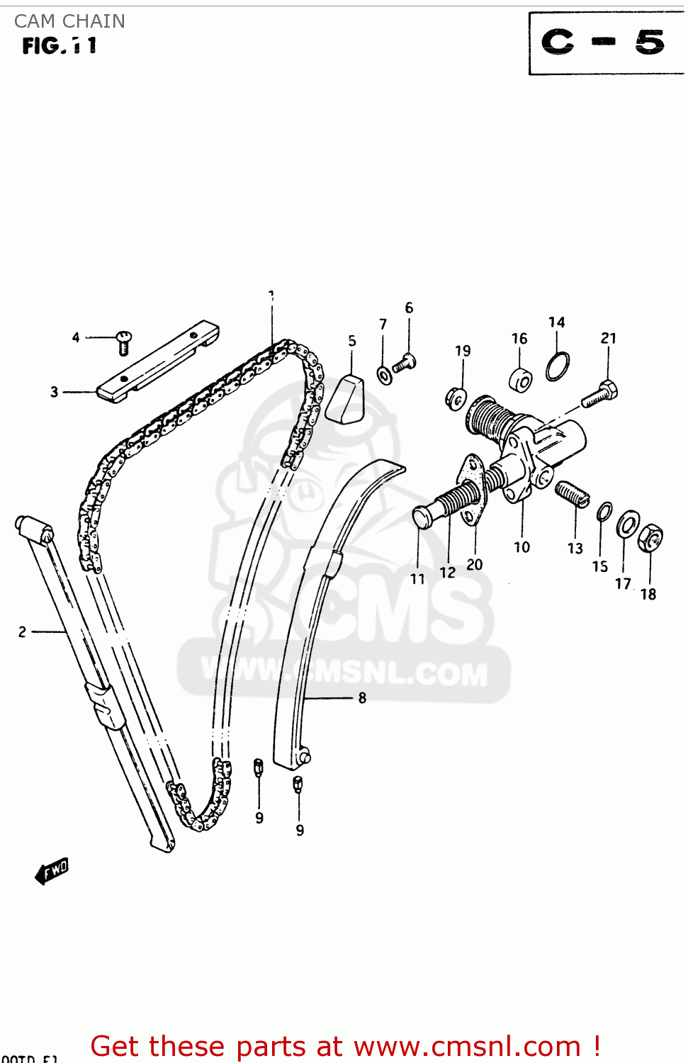 CAM CHAIN GSX400T 1983 (D) GENERAL EXPORT (E01)
