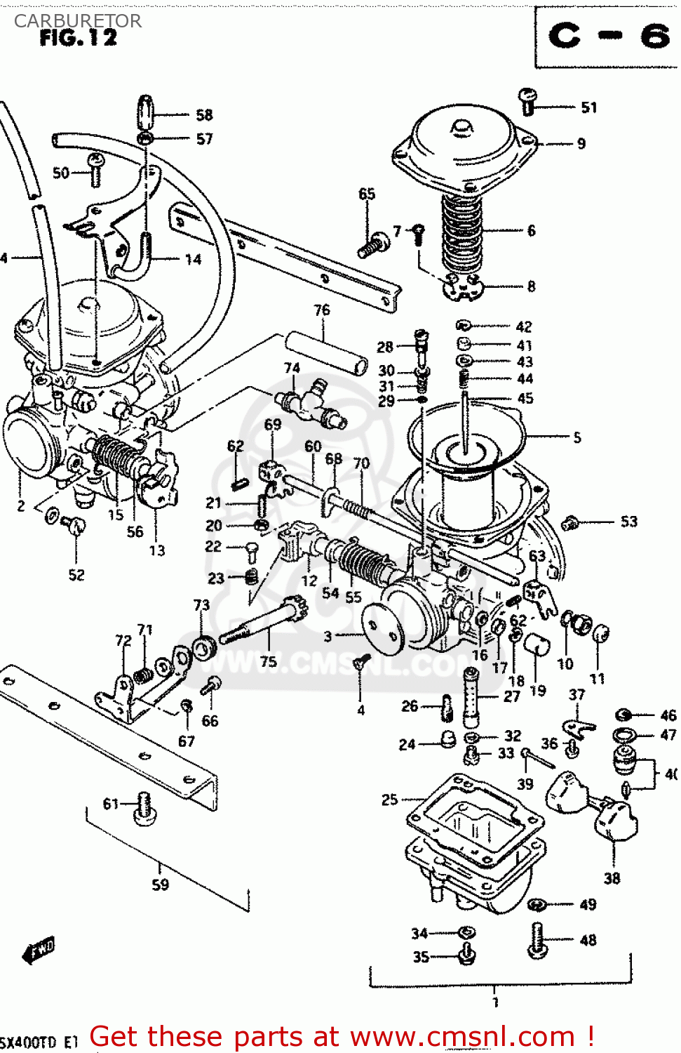 CARBURETOR GSX400T 1983 (D) GENERAL EXPORT (E01)