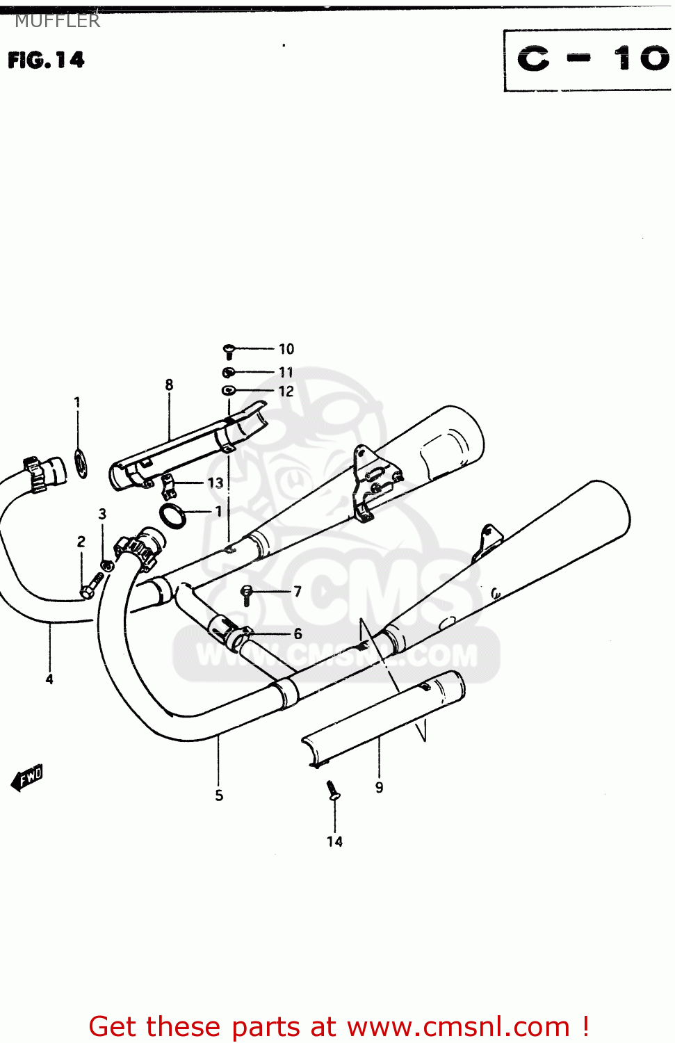 MUFFLER GSX400T 1983 (D) GENERAL EXPORT (E01)