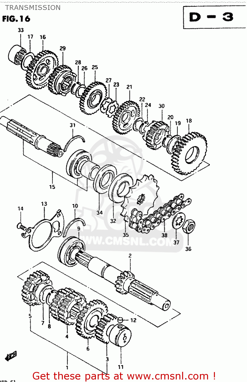 TRANSMISSION GSX400T 1983 (D) GENERAL EXPORT (E01)