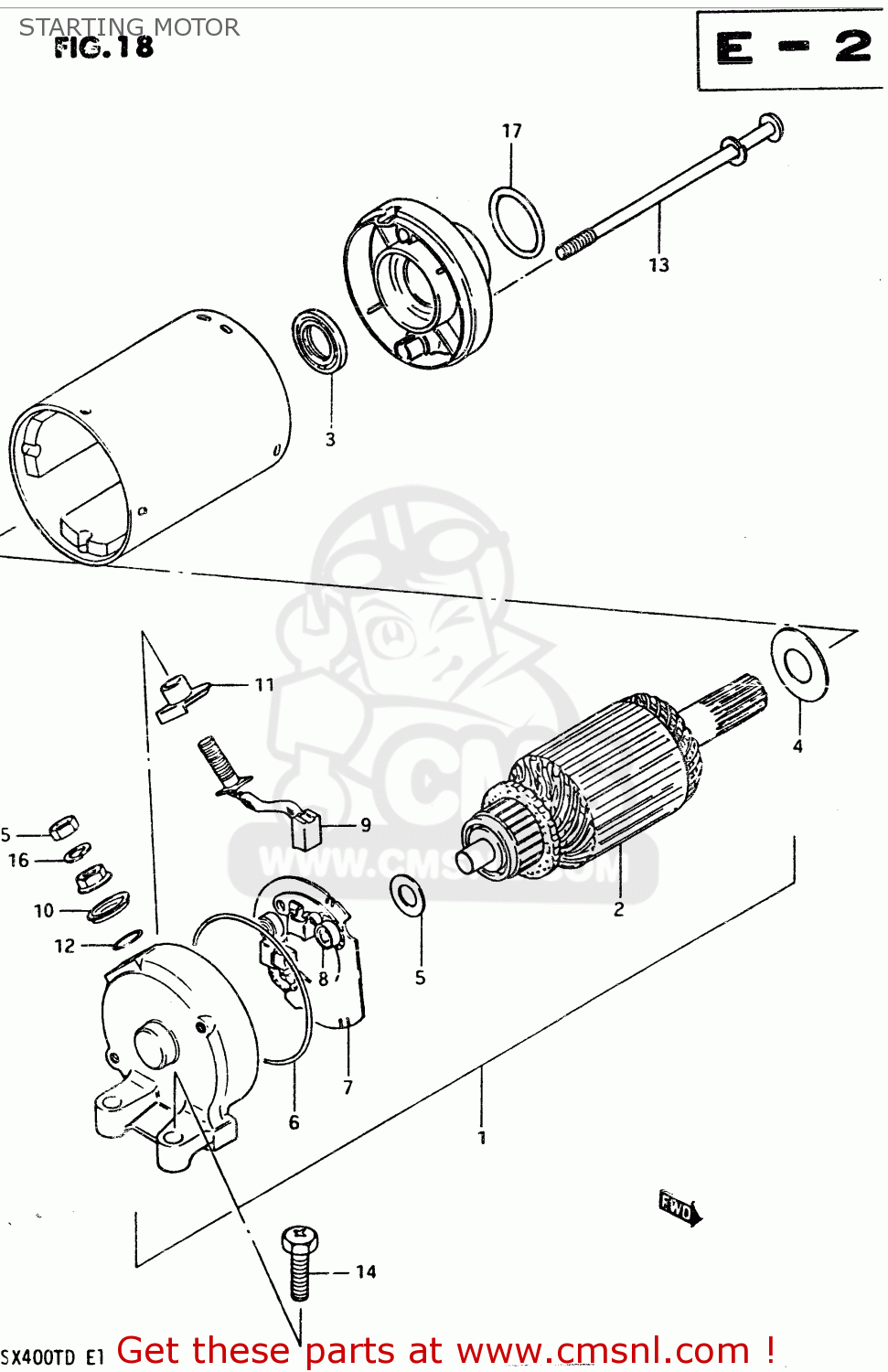 STARTING MOTOR GSX400T 1983 (D) GENERAL EXPORT (E01)