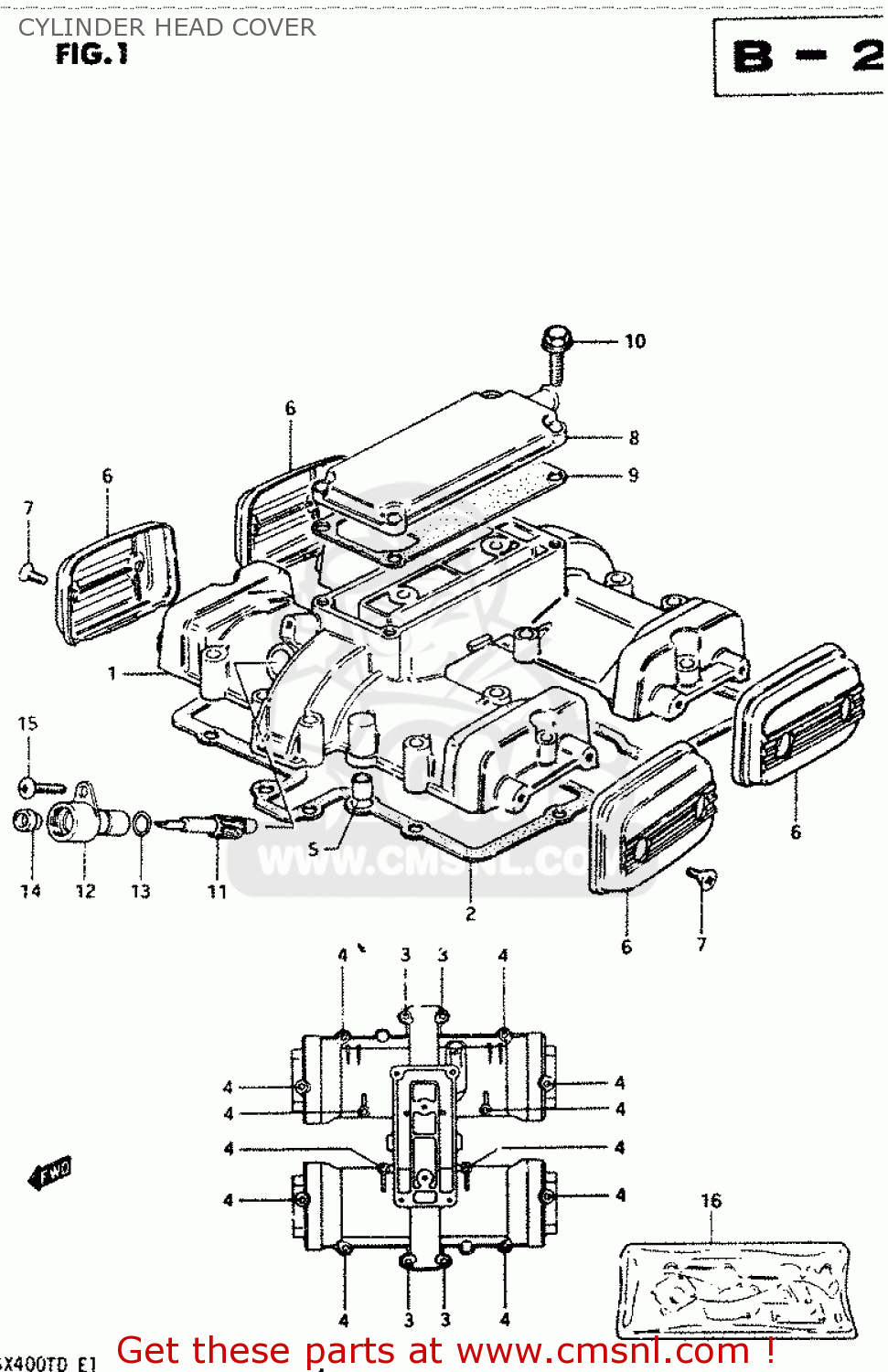CYLINDER HEAD COVER GSX400T 1983 (D) GENERAL EXPORT (E01)