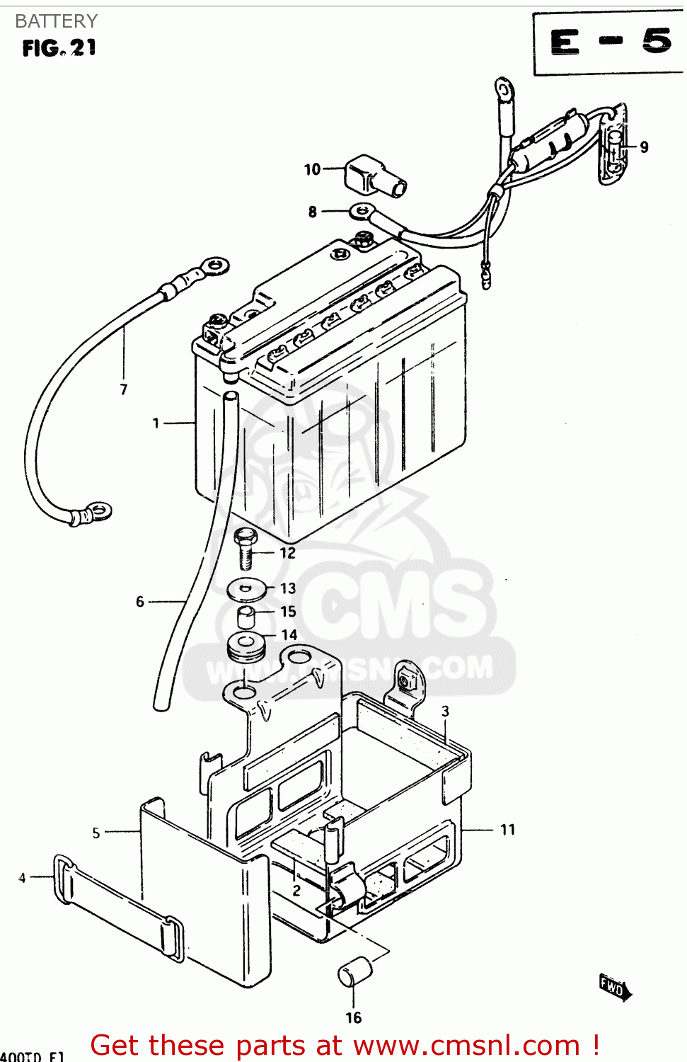 BATTERY GSX400T 1983 (D) GENERAL EXPORT (E01)