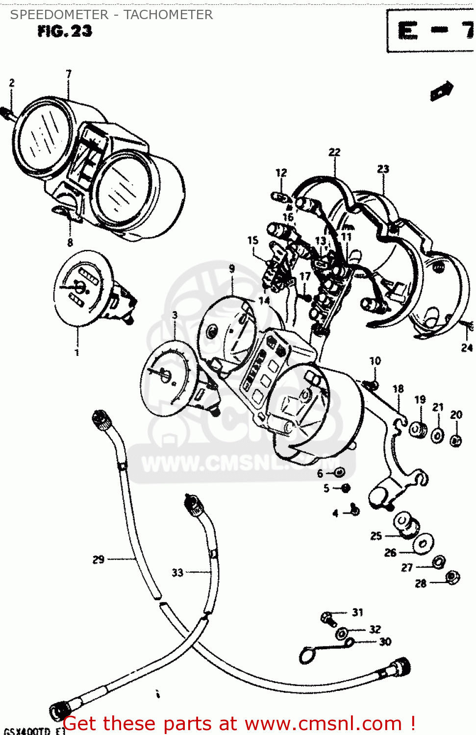 SPEEDOMETER - TACHOMETER GSX400T 1983 (D) GENERAL EXPORT (E01)