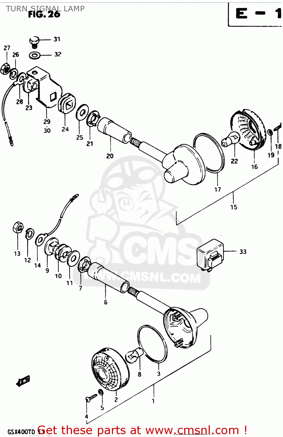TURN SIGNAL LAMP GSX400T 1983 (D) GENERAL EXPORT (E01)