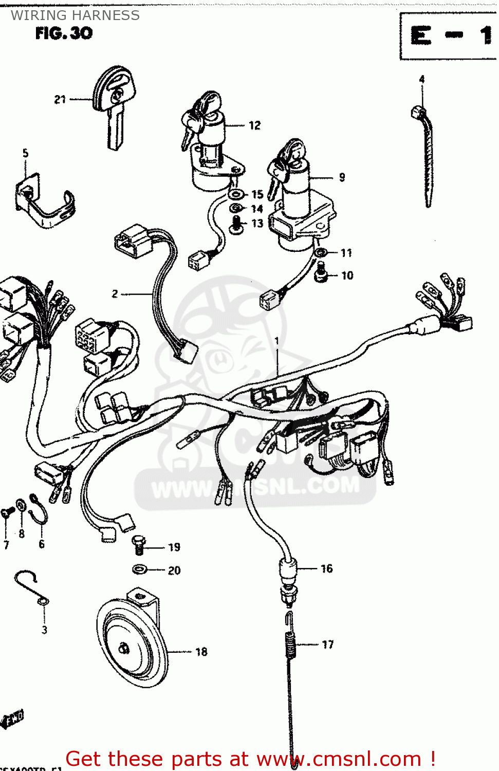 WIRING HARNESS GSX400T 1983 (D) GENERAL EXPORT (E01)