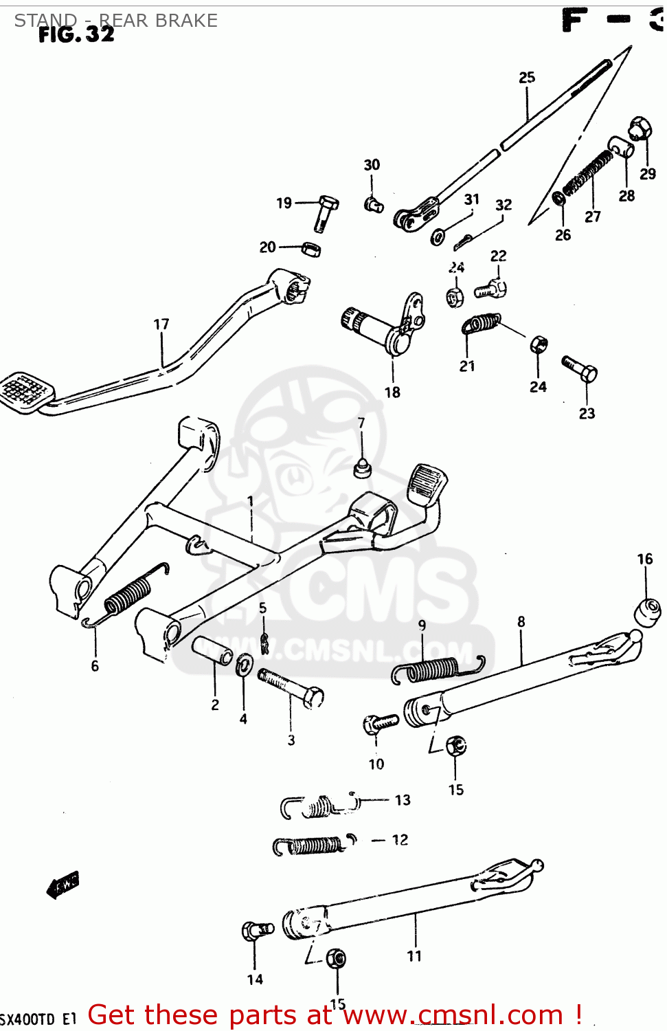 STAND - REAR BRAKE GSX400T 1983 (D) GENERAL EXPORT (E01)