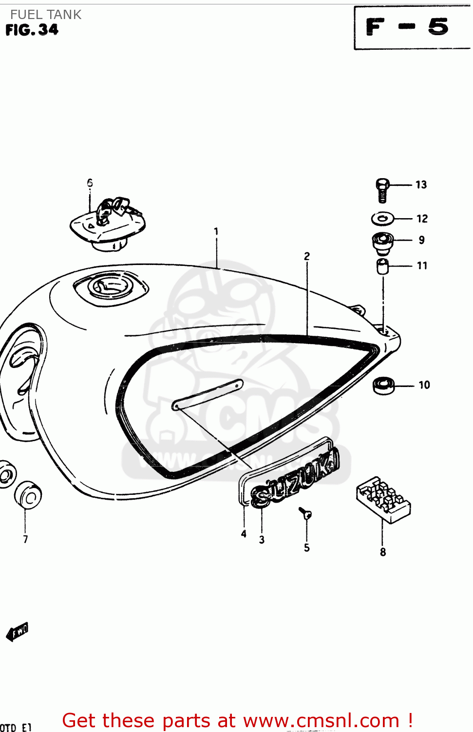 FUEL TANK GSX400T 1983 (D) GENERAL EXPORT (E01)