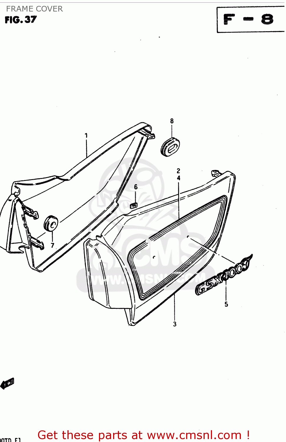 FRAME COVER GSX400T 1983 (D) GENERAL EXPORT (E01)