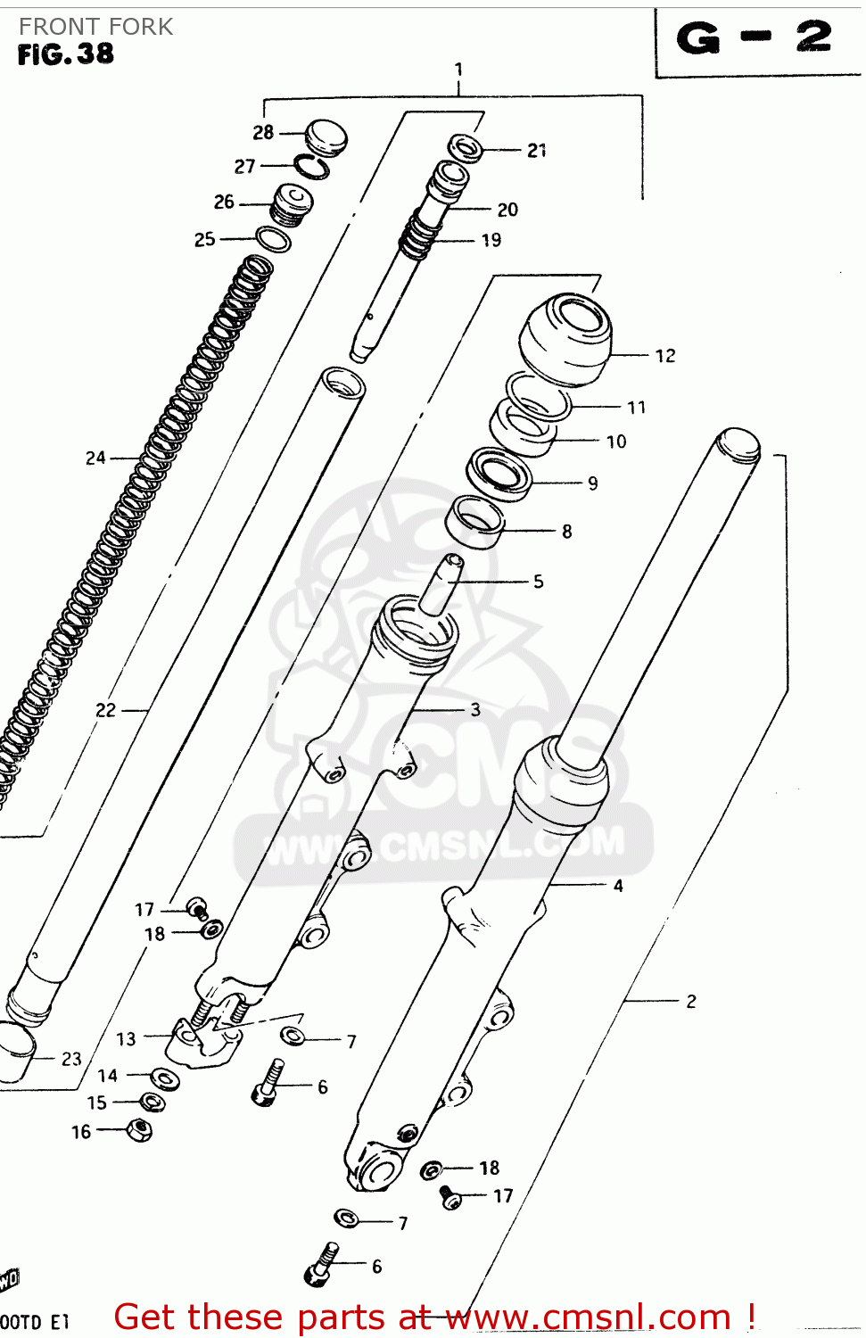FRONT FORK GSX400T 1983 (D) GENERAL EXPORT (E01)