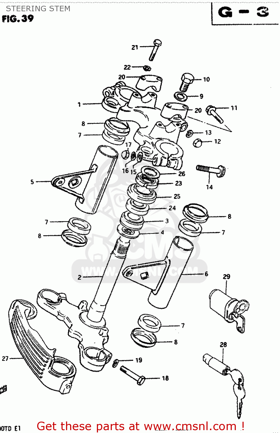 STEERING STEM GSX400T 1983 (D) GENERAL EXPORT (E01)