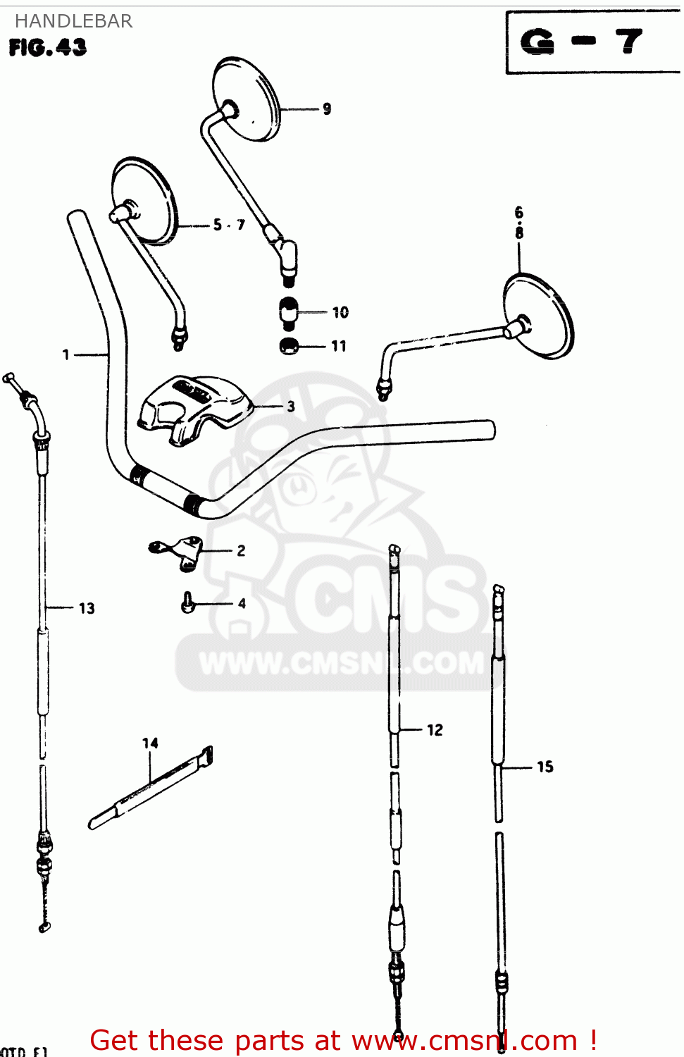 HANDLEBAR GSX400T 1983 (D) GENERAL EXPORT (E01)