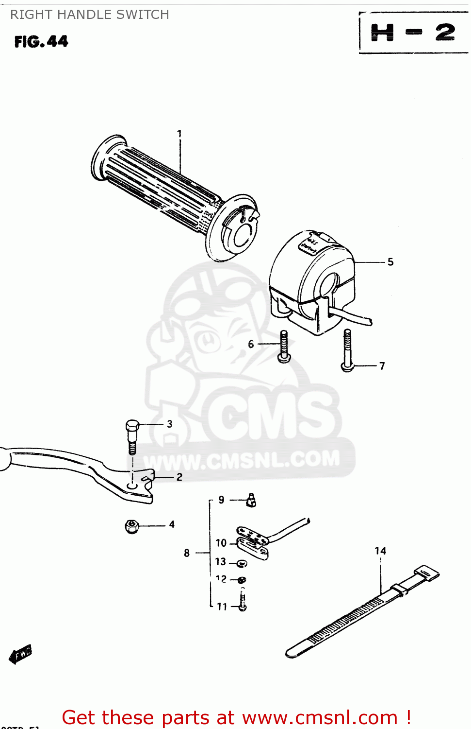 RIGHT HANDLE SWITCH GSX400T 1983 (D) GENERAL EXPORT (E01)