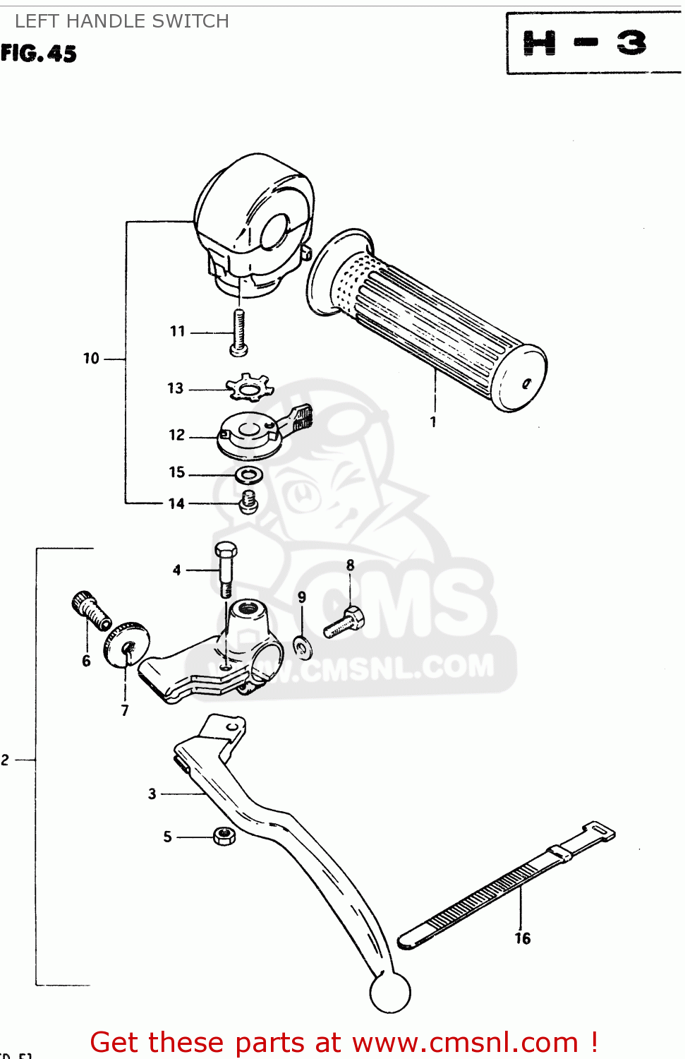 LEFT HANDLE SWITCH GSX400T 1983 (D) GENERAL EXPORT (E01)