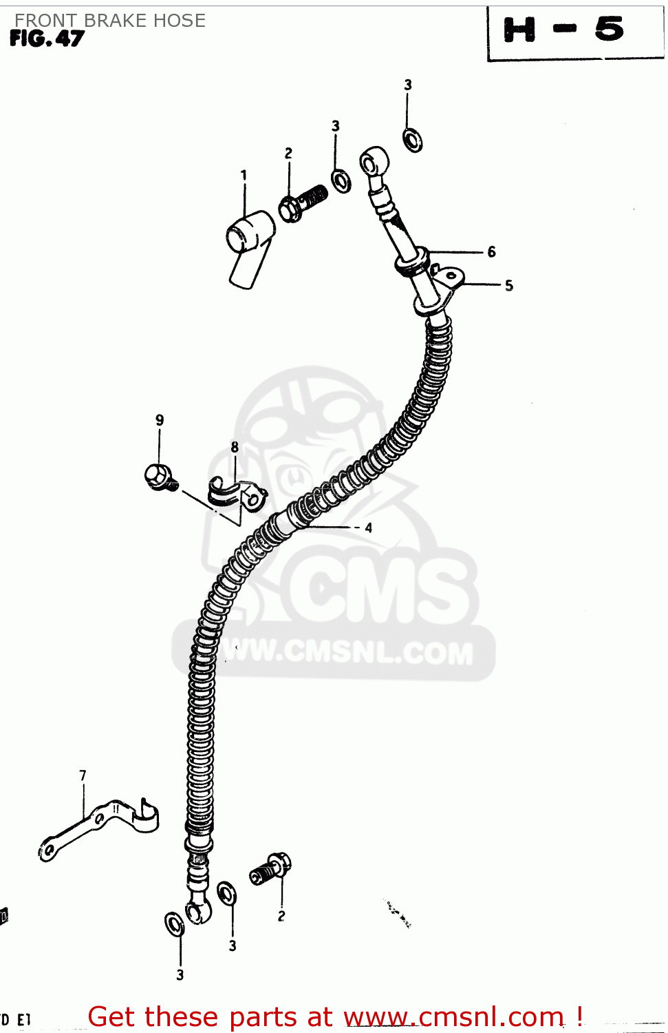 FRONT BRAKE HOSE GSX400T 1983 (D) GENERAL EXPORT (E01)