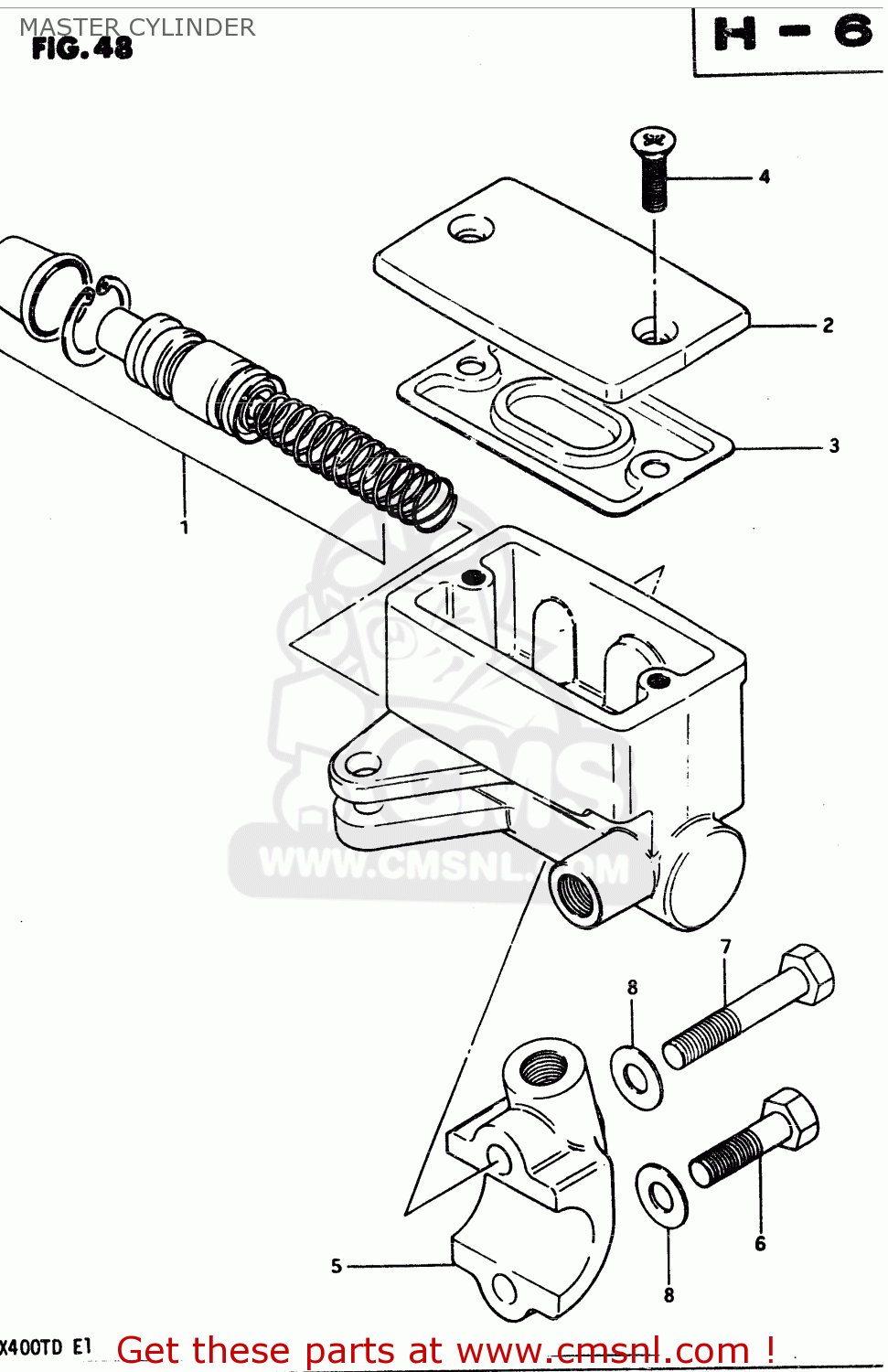MASTER CYLINDER GSX400T 1983 (D) GENERAL EXPORT (E01)