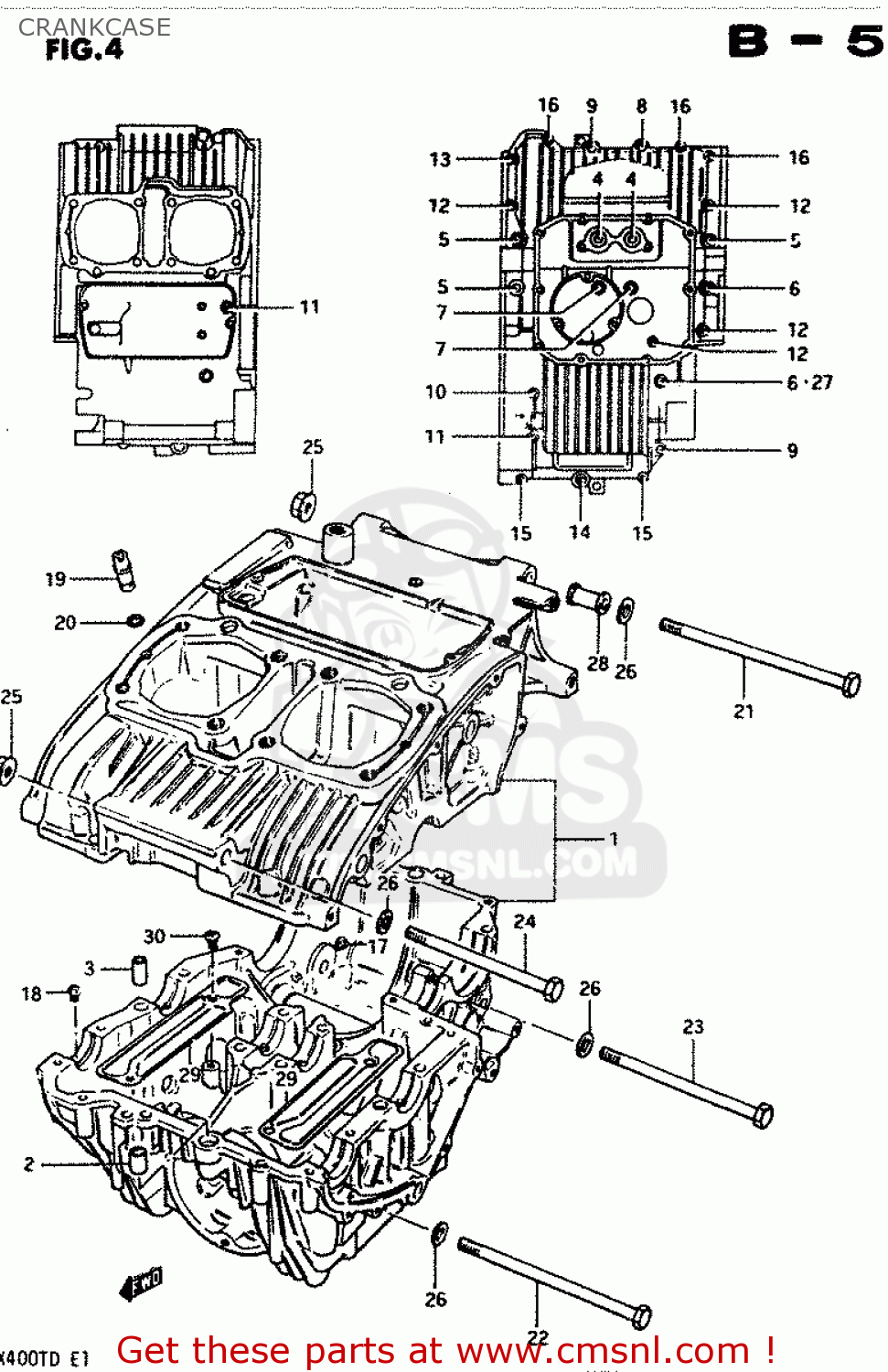 CRANKCASE GSX400T 1983 (D) GENERAL EXPORT (E01)