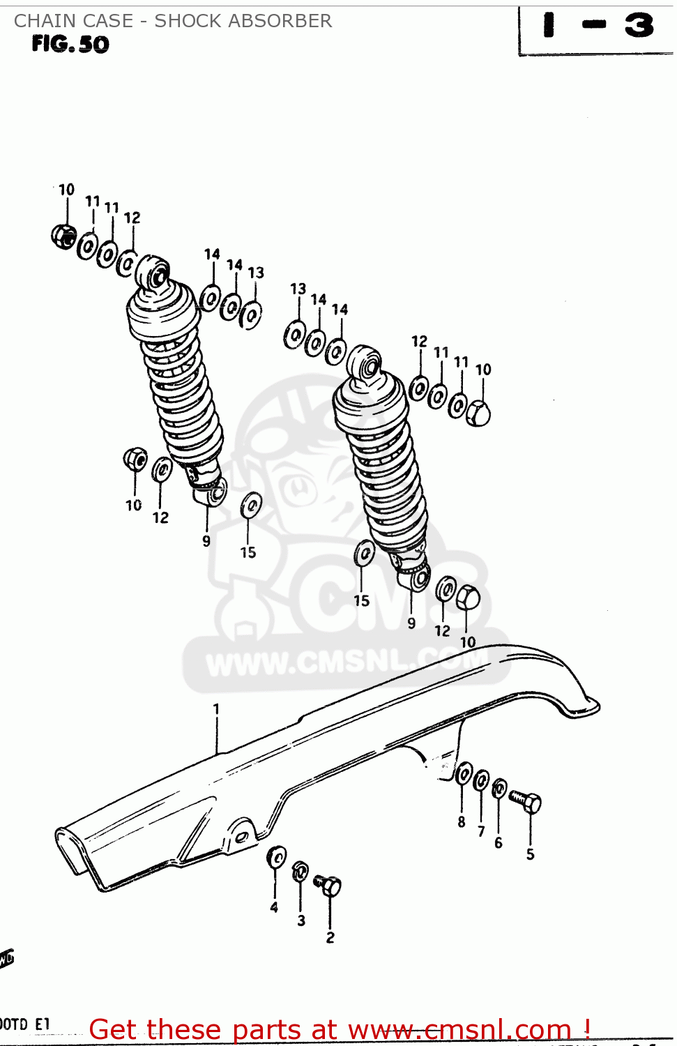 CHAIN CASE - SHOCK ABSORBER GSX400T 1983 (D) GENERAL EXPORT (E01)