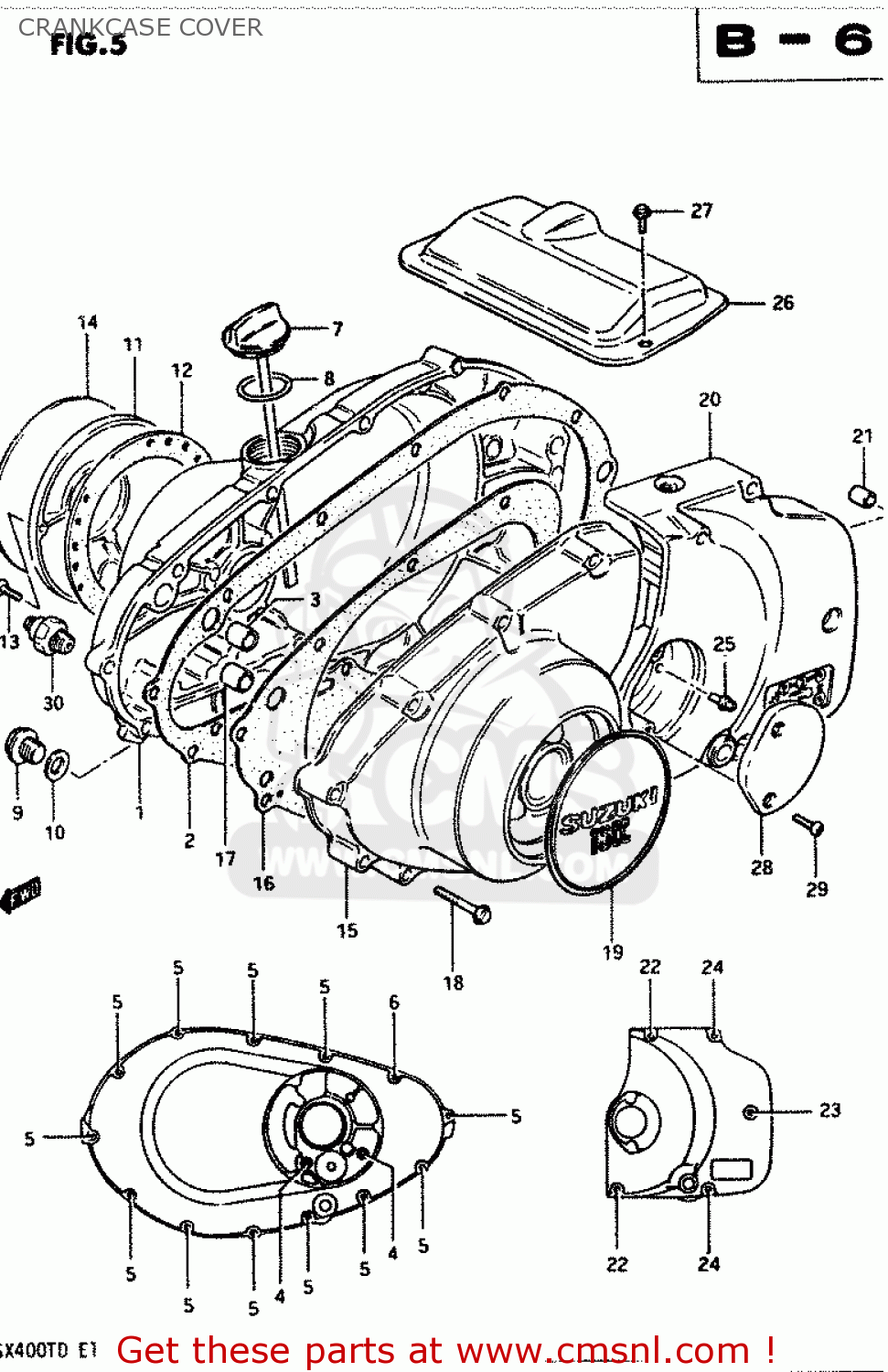 CRANKCASE COVER GSX400T 1983 (D) GENERAL EXPORT (E01)