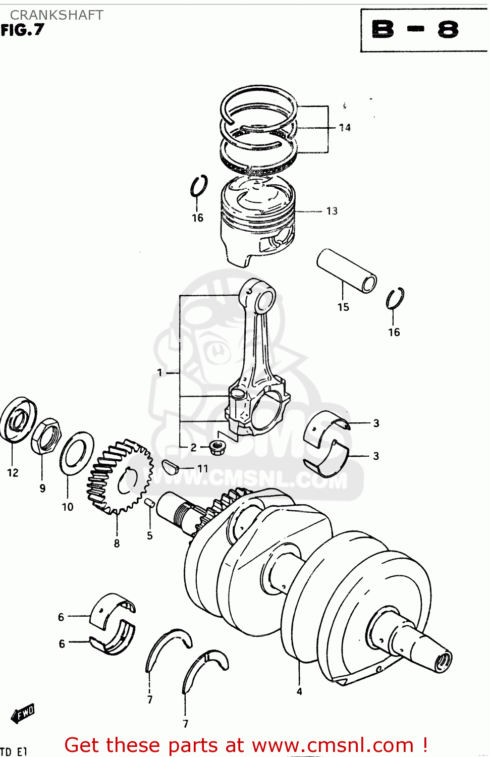 CRANKSHAFT GSX400T 1983 (D) GENERAL EXPORT (E01)